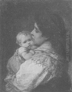 Mutter Mit Ihrem Kind Auf Dem Arm by Wilhelm Roegge