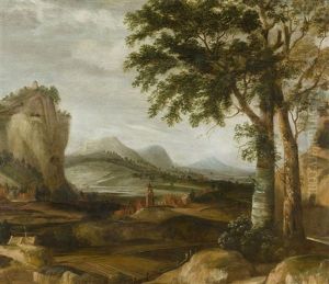 Hugelige Landschaft Mit Weideland by Roelant Roghman