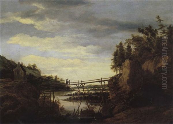Flusslandschaft Mit Einem Steg - view 1