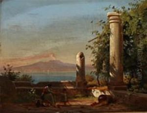 A Neapolitan Woman Teaching Her Child How To Walk by Frederik Rohde