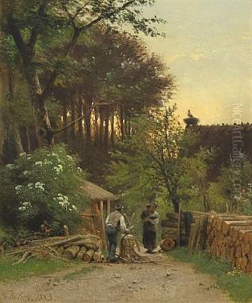 Evening Scenery By A Forest House - view 1
