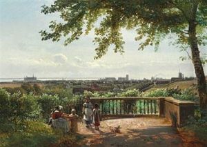 View Of Helsingor And Kronborg Castle Seen From Marienlyst Castle