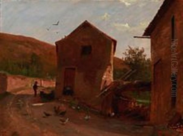 Southern Landscape With A Pair Of Houses Near A Road - view 1