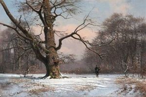 A Hunter In The Woods On A Winter Day