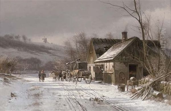 Shoeing A Horse At The Blacksmith's - view 1