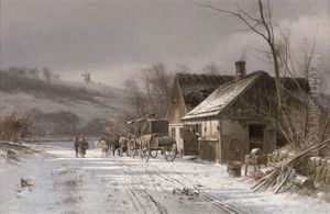 Shoeing A Horse At The Blacksmith's by Frederik Rohde