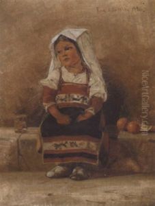 En Lille Italiensk Pige Pa En Trappesten