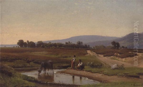 Itlaiensk Landskab Med Ko, Der Vandes - view 1