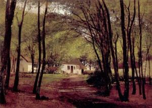 Bondegard I En Lysning I Skoven, Solskin by Frederik Rohde