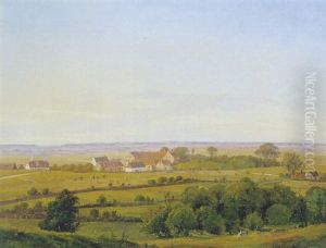 Udsigt Over Dansk Sommerlandskab Med Et Gods by Frederik Rohde