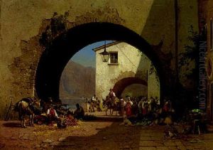 A Market Square, Riva, Lago Di Garda by Frederik Rohde