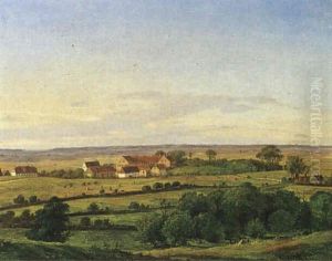 Dansk Sommerlandskab Med Herregard by Frederik Rohde