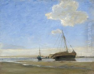 Segelboot Am Strand Von Fano Im Sommer