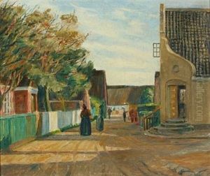 Town Scenery From The Danish Island Fanoe by Johan Rohde