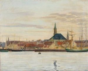 View From Christianshavn In Copenhagen by Johan Rohde