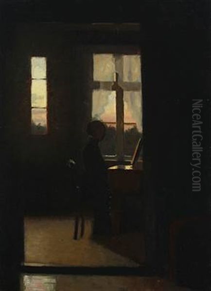 Interior With A Young Girl Playing The Piano - view 1