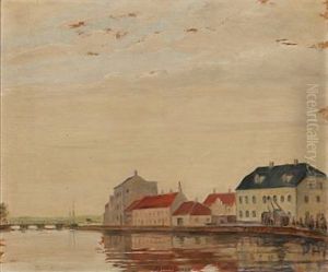 Harbour Scene From Randers, Denmark