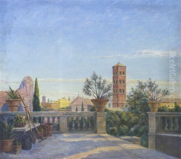 Udsigt Over Forum Romanum Fra Palatinerhojen I Rom - view 1