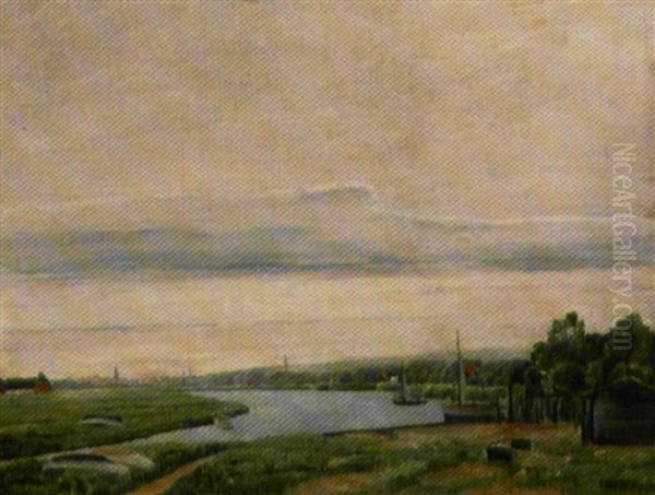 Parti Fra Gudenaen Med Randers By I Baggrunden - view 1