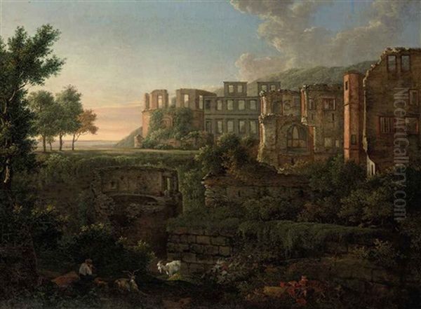 A Capriccio View Of The Ruins Of Heidelberg Castle - view 1