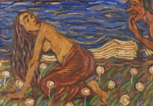 Frau Und Mann In Der Wiese by Christian Rohlfs