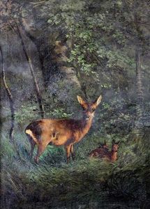 Rehe Im Wald by Christian Rohlfs