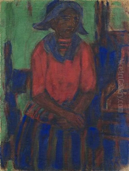 Junge Frau Mit Blauer Kappe - view 1