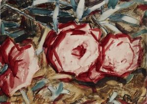 Drei Rote Rosen by Christian Rohlfs