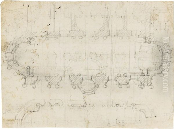 Designs For The Narthex And West Front Of S. Giovanni In Laterano, Rome - view 1