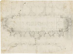 Designs For The Narthex And West Front Of S. Giovanni In Laterano, Rome by Francesco Castelli Borromini