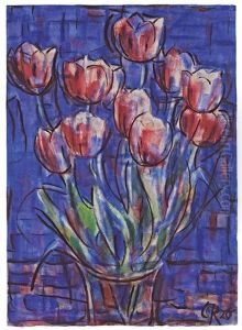 Rote Tulpen by Christian Rohlfs