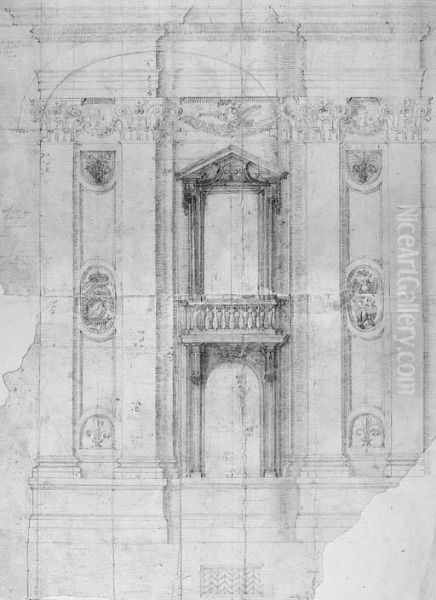 A Design For The Faade Of Sant'agnese In Agone, Piazza Navona,rome - view 1
