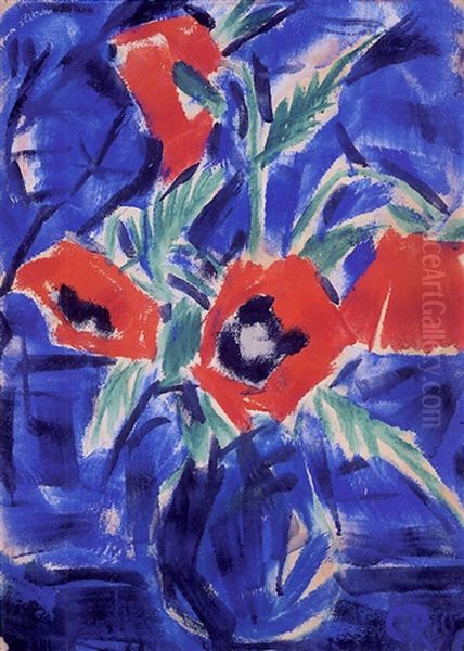 Mohn In Einer Glasvase - view 1