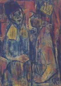 Zwei Frauen Im Gesprach by Christian Rohlfs