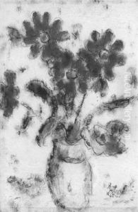 Roter Blumenstrauss In Vase by Christian Rohlfs