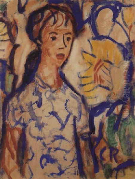 Junges Madchen Mit Sonnenblume - view 1