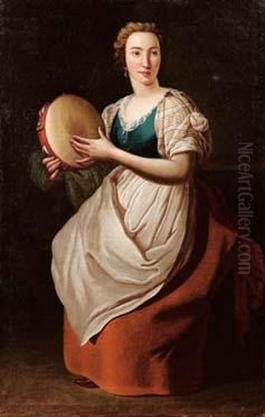 Ragazza In Costume Con Tamburello - view 1