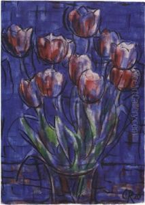 Rote Tulpen by Christian Rohlfs