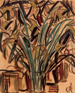 Blumenstrauss In Glasvase by Christian Rohlfs
