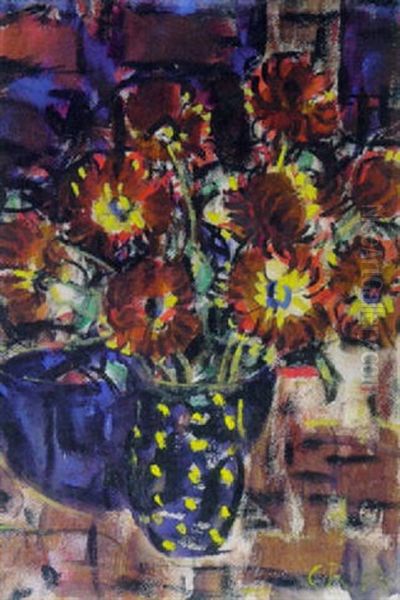 Blumenstilleben Und Blaue Schale - view 1