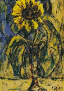 Sonnenblume In Einer Glasvase by Christian Rohlfs