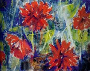 Rote Dahlien by Christian Rohlfs