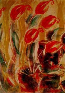 Rote Tulpen by Christian Rohlfs