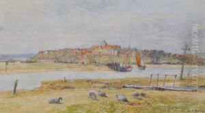 View Of Rye From The Marshes by William Henry Borrow