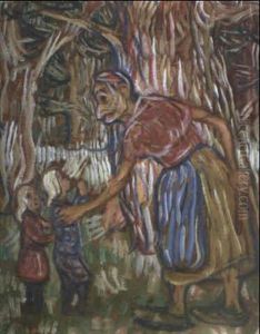 Hexe Mit H,nsel Und Gretel by Christian Rohlfs