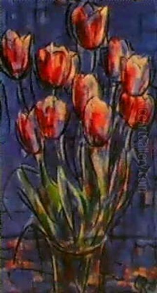 Rote Tulpen Im Glas - view 1
