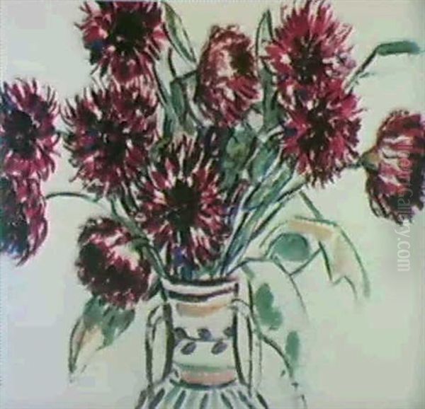 Dahlien In Keramikvase - view 1
