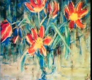 Rote Tulpen by Christian Rohlfs