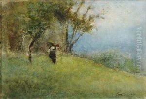 Paesaggio Con Figura by Emilio Borsa