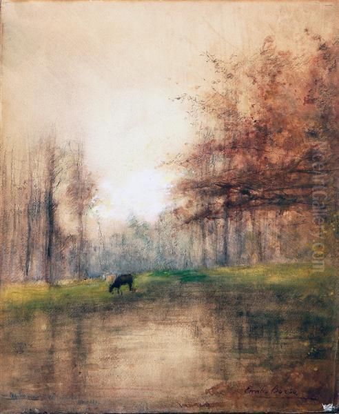 Autunno Nel Parco Di Monza. by Emilio Borsa
